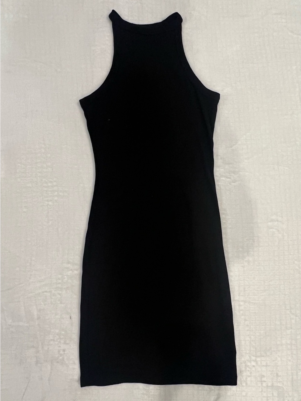 SHEIN Black Ribbed Halter Bodycon Dress